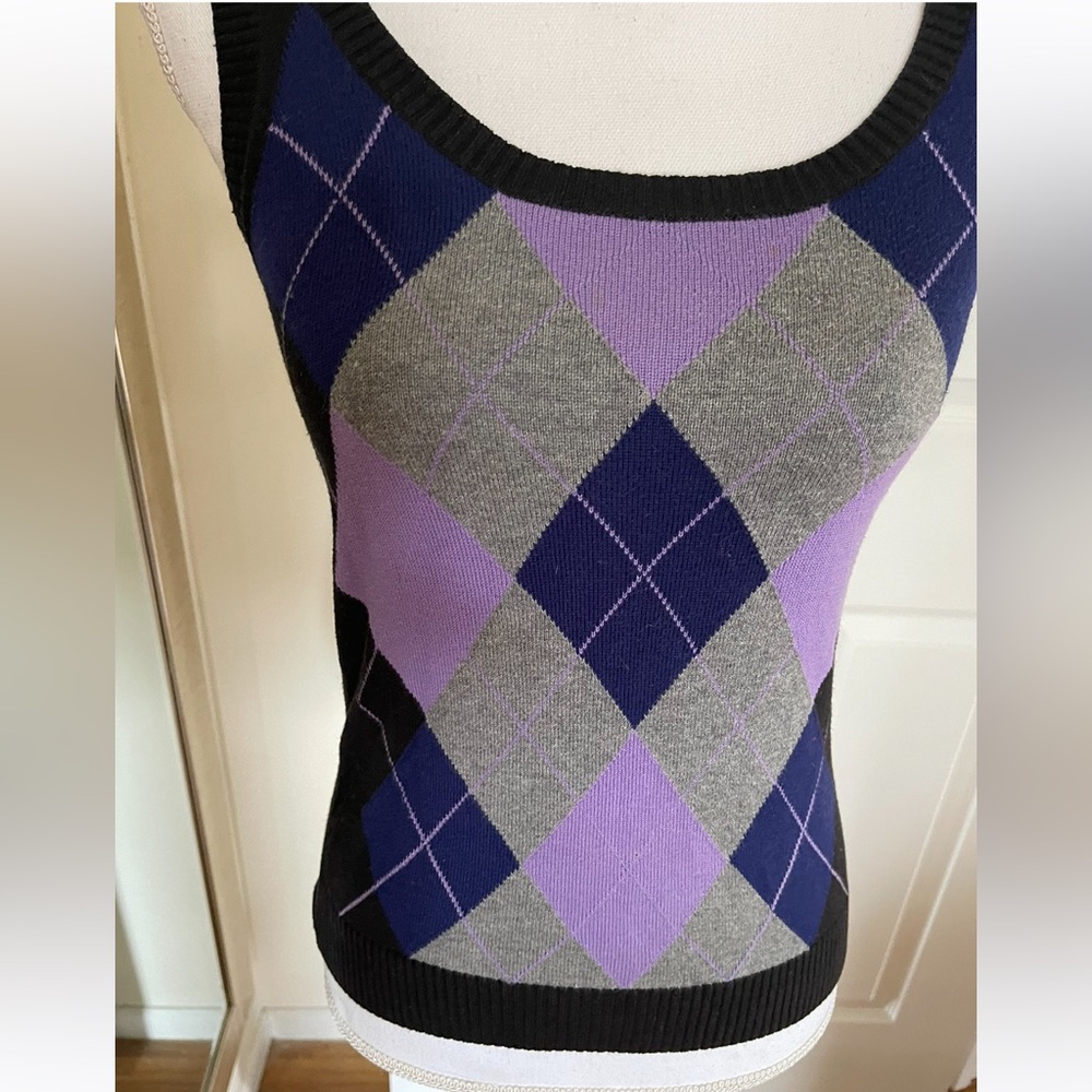 The Limited Argyle Pattern Crew Neck Knit Vest - image 3